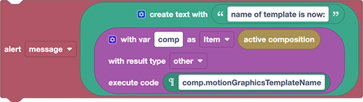 Get mogrt template name with Automation Blocks for Ae