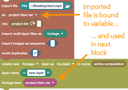 Import file and insert it in the active composition