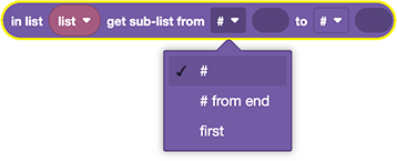 Block lists_getSublist