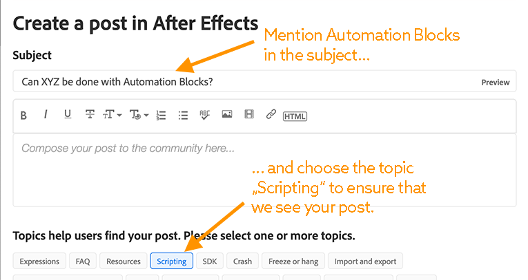 post questions in the After Effects forum