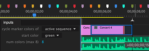 Premiere Pro cycle marker colors