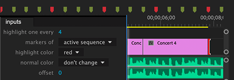 Premiere Pro highlight every 4th marker